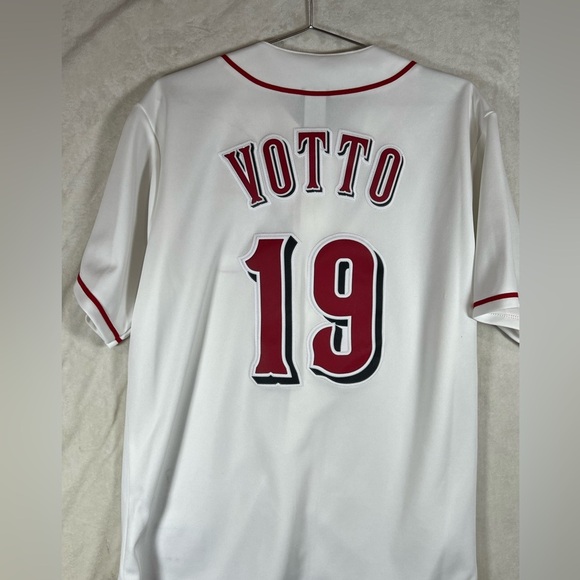 Majestic Size Medium Cincinnati Reds Votto White and Red Men's Jersey - Picture 6 of 9